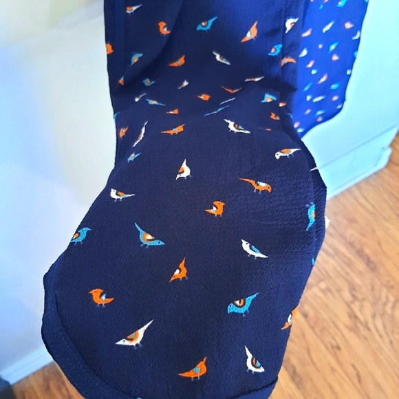 Pajama style pants with bird print - Picture 3 of 5